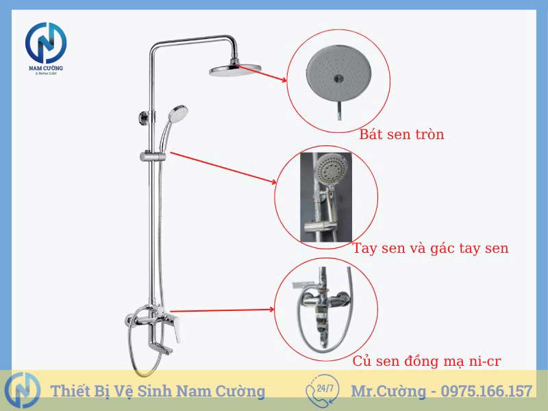 Bộ sen cây tắm nóng lạnh p-s002