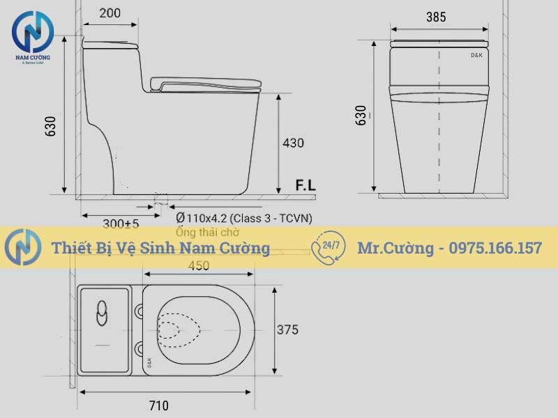 Bồn cầu 1 khối 8860