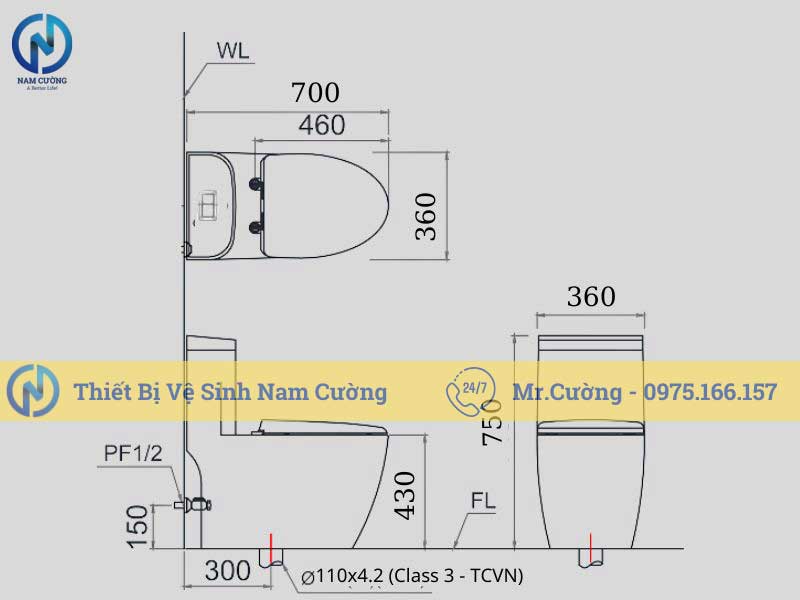 Bồn cầu một khối 8885