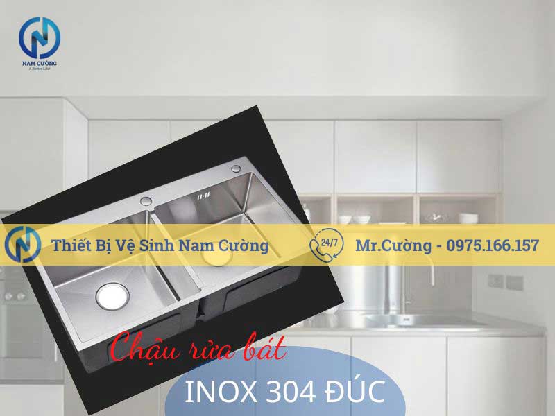 Chậu rửa bát inox 304 đúc 1 khối Nam Cường