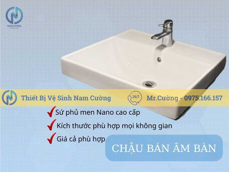 Chậu rửa mặt bán âm