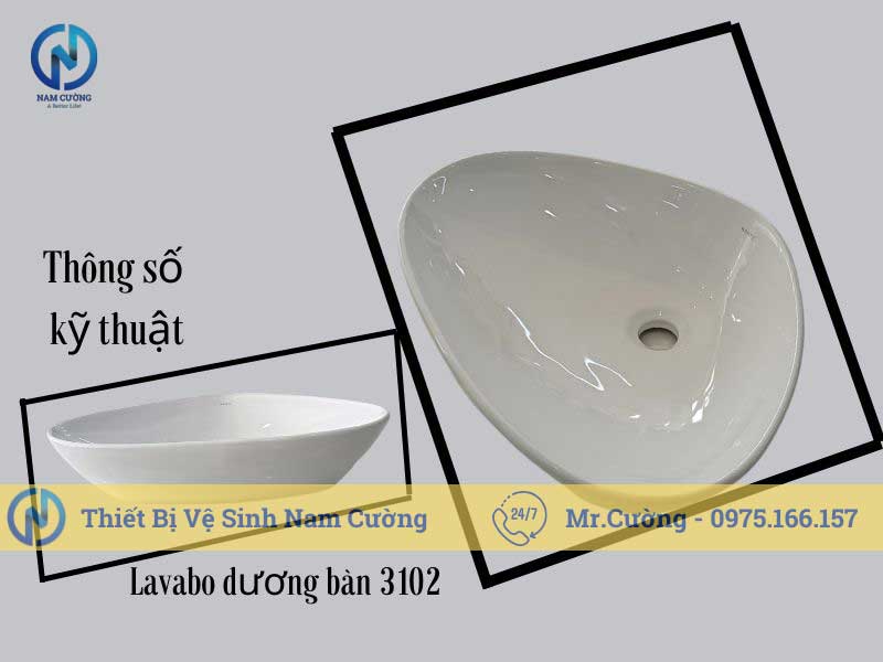 Chậu rửa mặt đặt bàn 3102