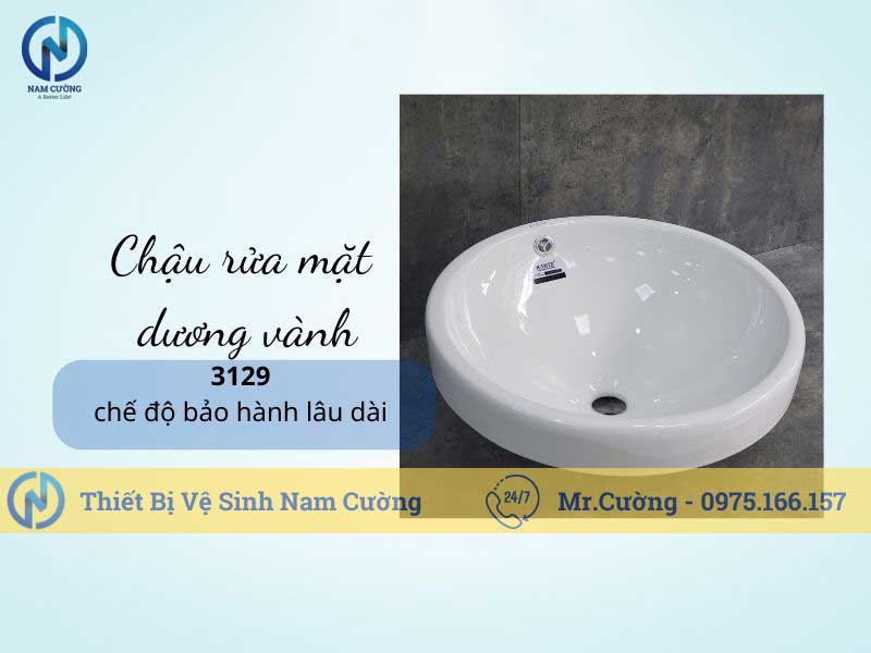 Chậu rửa mặt dương vành 3129