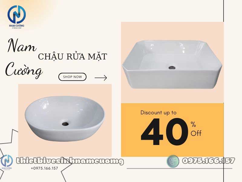 Chậu rửa mặt tại huyện Kiến Xương Thái Bình chính hãng, giá rẻ