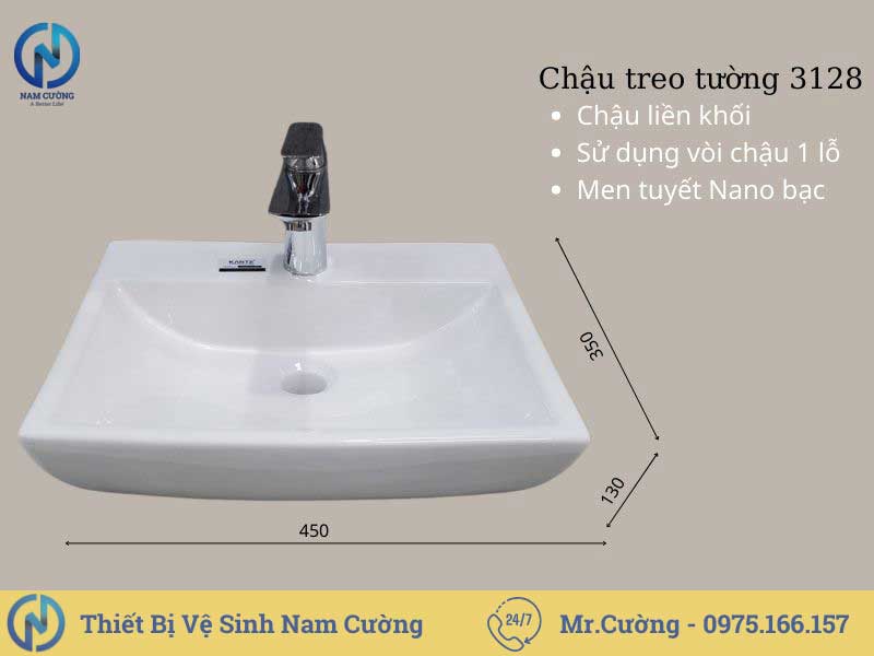 Chậu rửa mặt treo tường 3128