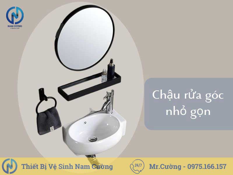 Chậu rửa mặt treo tường góc 3112P