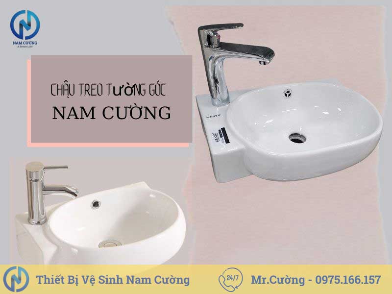 Chậu rửa mặt treo tường góc 3112T