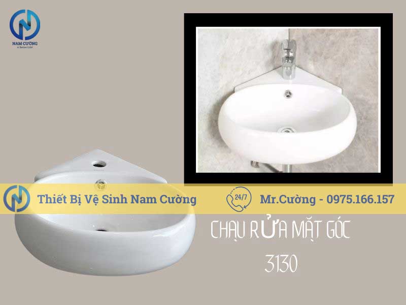 Chậu rửa mặt treo tường góc 3130