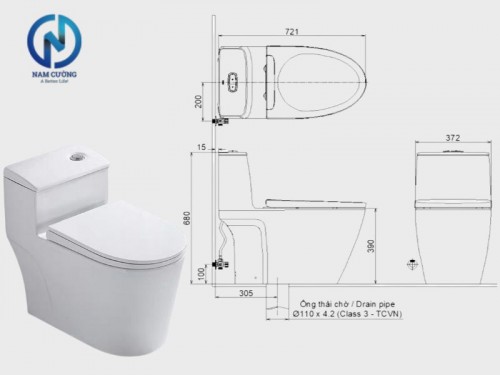 Kích thước bồn cầu tiêu chuẩn phổ biến hiện nay