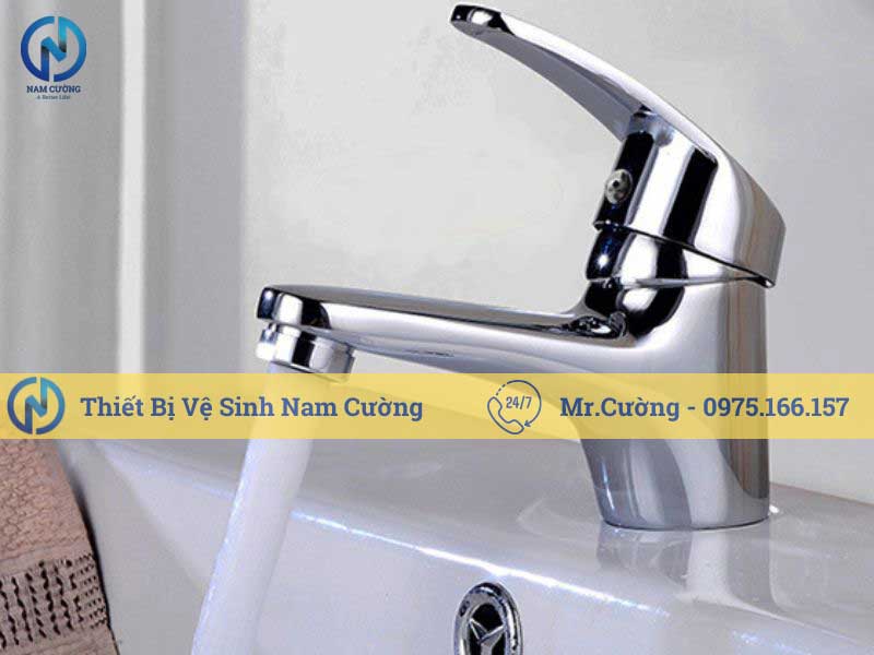 Vòi lavabo nóng lạnh inox 304 bền, đẹp, chính hãng