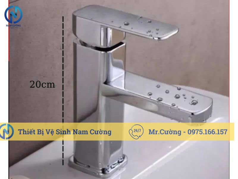 Vòi lavabo nóng lạnh inox 304 bền, đẹp, chính hãng