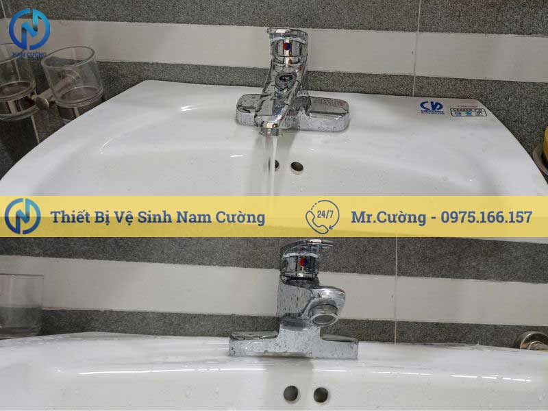 Vòi lavabo nóng lạnh inox 304 bền, đẹp, chính hãng