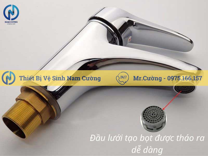 Vòi nước lavabo đồng mạ niken crom cao cấp