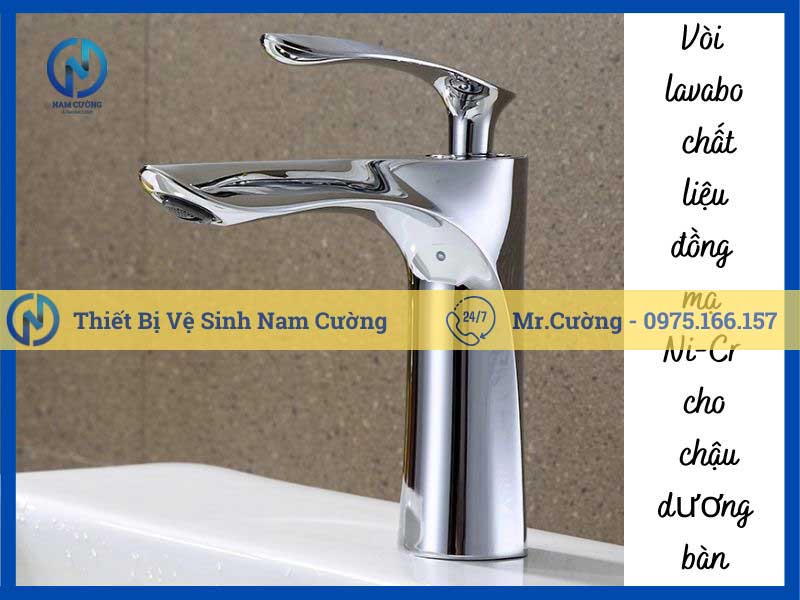 Vòi nước lavabo đồng mạ niken crom cao cấp