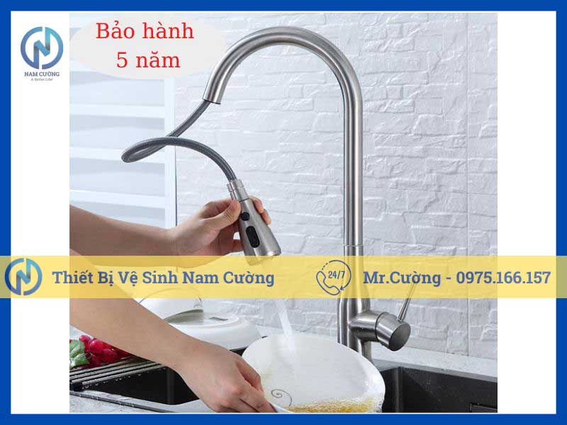 Vòi rửa bát nóng lạnh gắn chậu p-km1010h